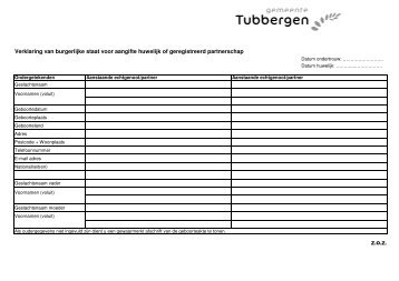 Verklaring van burgerlijke staat - Gemeente Tubbergen