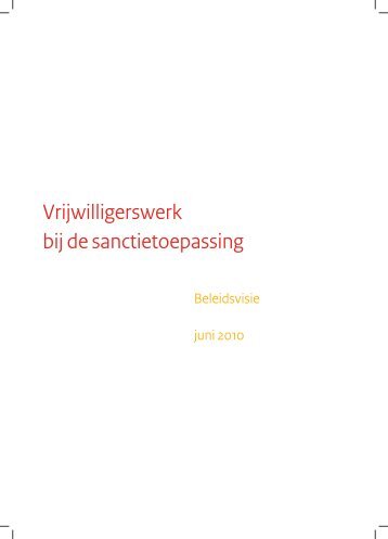 Vrijwilligerswerk bij de sanctietoepassing - Vereniging van ...