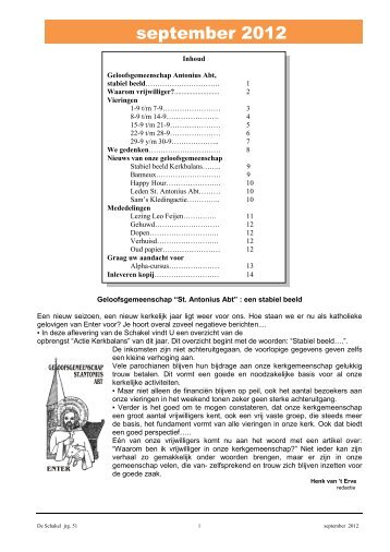 De Schakel september 2012 - Sint Marcellinus parochie