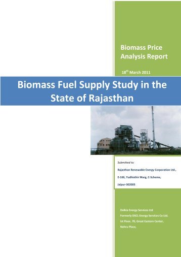 Biomass Fuel Supply Study in the State of Rajasthan