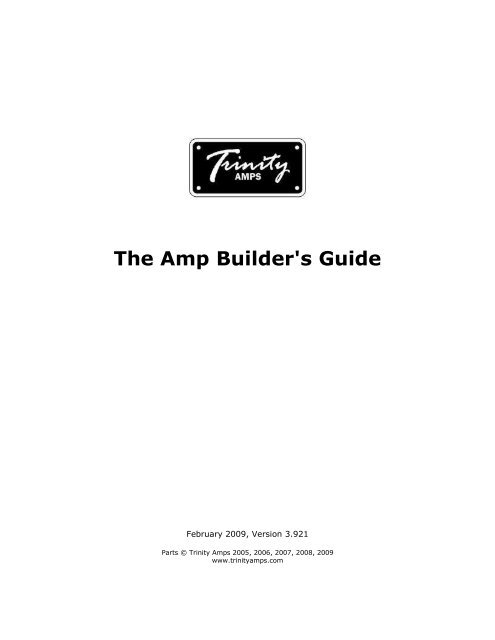 Amp Builder's Guide - Trinity Amps