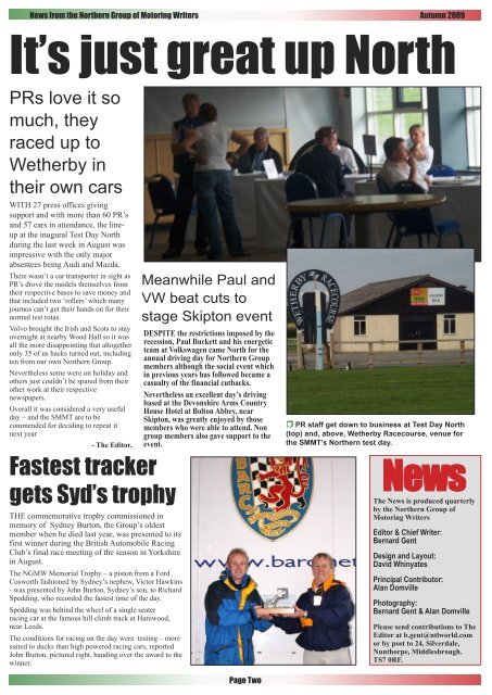 NGMW Newsletter Spring 09 - The Northern Group of Motoring Writers