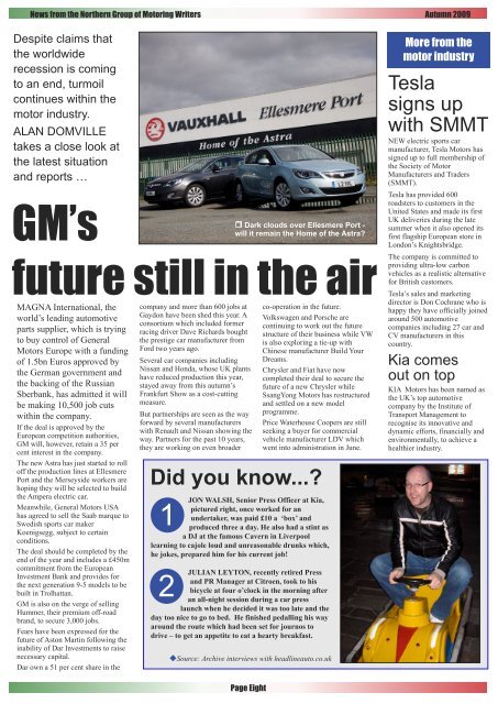 NGMW Newsletter Spring 09 - The Northern Group of Motoring Writers