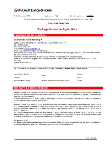 Package Imprendo Agricoltura - Unicredit