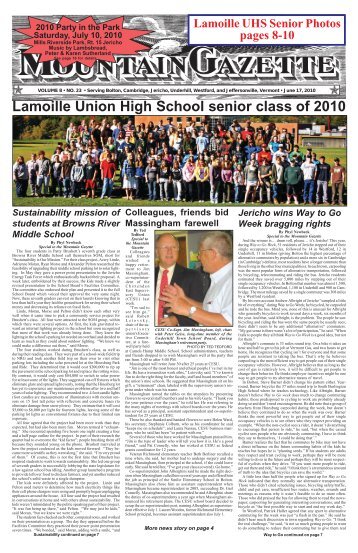 Lamoille Union High School senior class of 2010 - Mountain Gazette