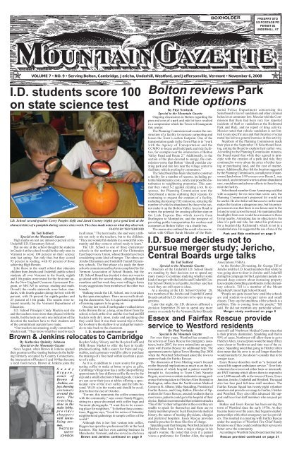 I.D. students score 100 on state science test ... - Mountain Gazette