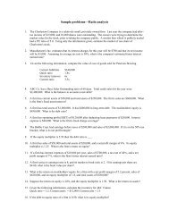 Sample problemsâRatio analysis