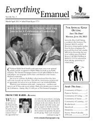Everything Emanuel March-April 2013 - The Emanuel Synagogue