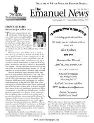 Emanuel News March â April 2011 - The Emanuel Synagogue