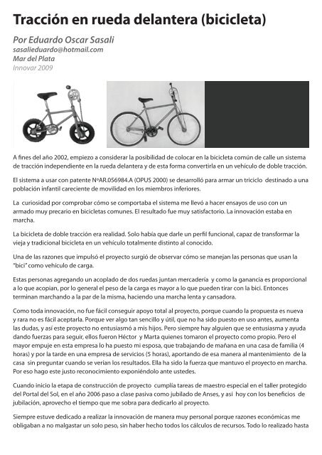 TracciÃ³n en rueda delantera (bicicleta) - Innovar