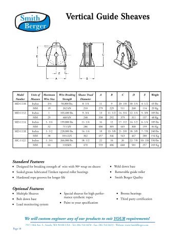 Vertical Guide Sheaves - JH Menge & Co