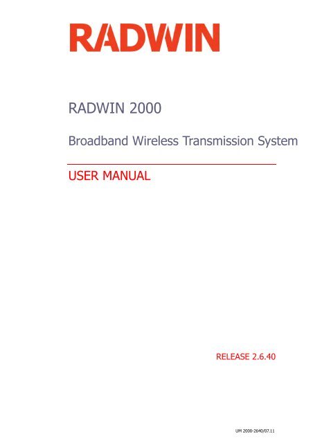 RADWIN 2000 - WDC Networks