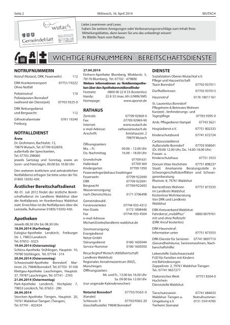 Mitteilungsblatt2013-08.pdf - der Gemeinde Wutach