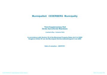 Munisipaliteit CEDERBERG Municipality - cederbergmunicipality.co.za