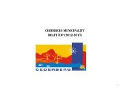 CEDERBERG MUNICIPALITY DRAFT IDP (2012-2017)