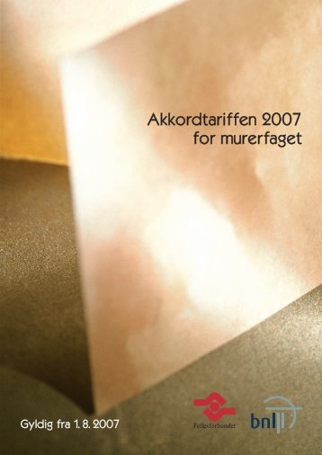 Akkordtariff for murerfaget