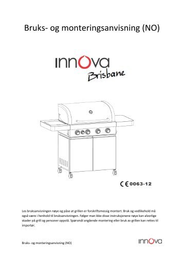 Bruks- og monteringsanvisning (NO) - Novaplan.no