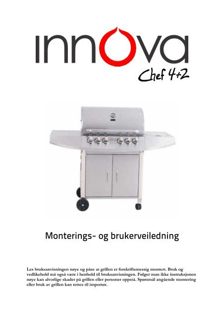 Chef 4+2 - Innova - Bruksanvisning - Novaplan.no