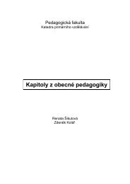 Kapitoly z obecnÃ© pedagogiky - Pf UJEP