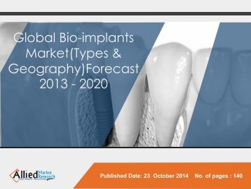Bio-implants Market  - Size, Share, Global Trends, Analysis, Research, Report, Opportunities, Segmentation and Forecast, 2013 - 2020