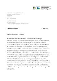 Pressemitteilung 22.6.2005 - Nationalpark Berchtesgaden