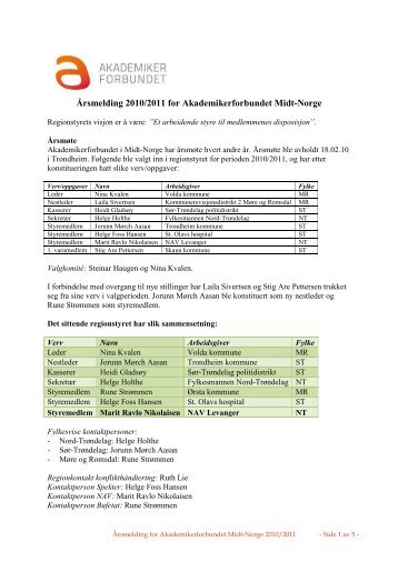 Ãrsmelding 2010-2011 - Akademikerforbundet