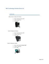 MPS Technology Standard Item List