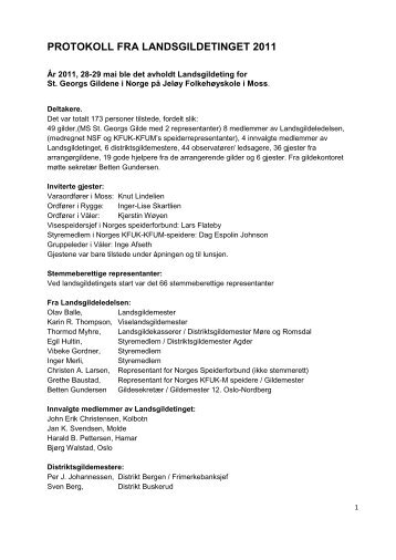 PROTOKOLL FRA LANDSGILDETINGET 2011 - St. Georgs Gildene ...