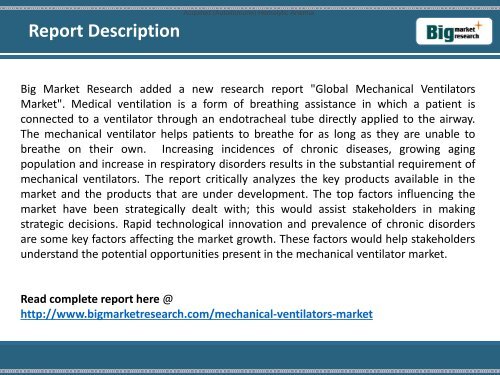 Key regulatory guidelines for Global Mechanical Ventilators Market 2013-2020