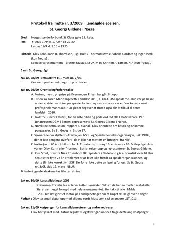 mÃ¸te 3/2009 - St. Georgs Gildene i Norge
