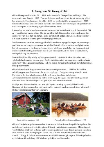 1. Porsgrunn St.Georgs Gilde - St. Georgs Gildene i Norge
