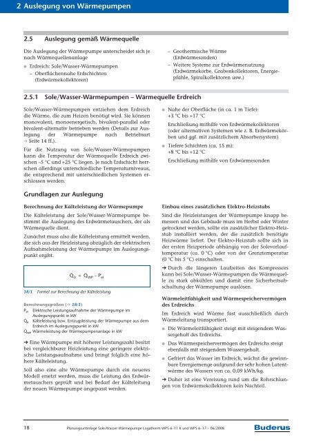 Planungsunterlage Wärme ist unser Element Sole/Wasser - Buderus