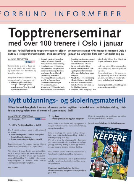 CUPFINALESEMINARET er - trenerforeningen.net