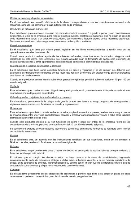 Descargar convenio en PDF - Sindicato del Metal de Madrid - CNT