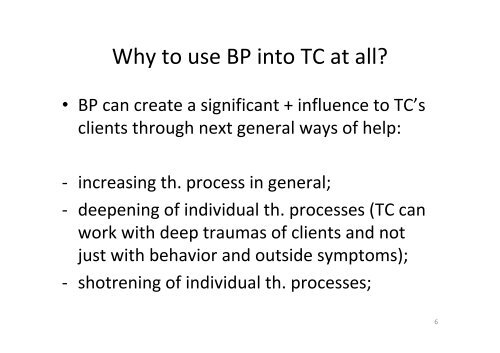 Bonding Therapy (BP) and trauma