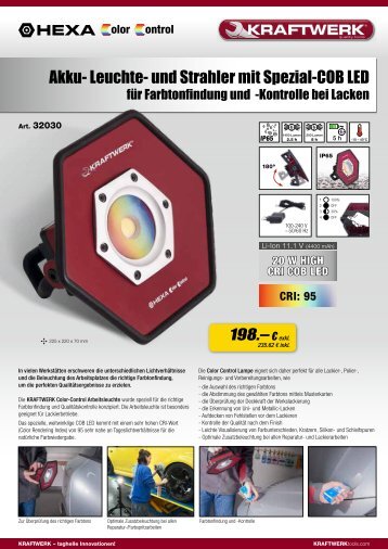 Akku- Leuchte- und Strahler mit Spezial-COB LED