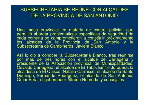 Plan de Seguridad Provincia de San Antonio - AsociaciÃ³n Chilena ...
