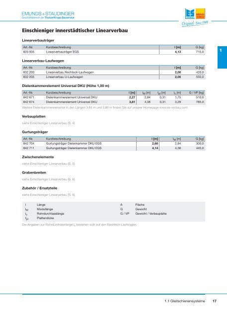 Inhaltsverzeichnis - Emunds + Staudinger GmbH