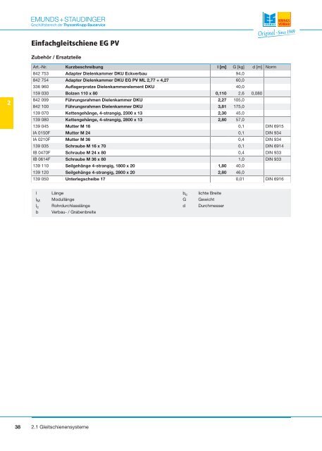 Inhaltsverzeichnis - Emunds + Staudinger GmbH