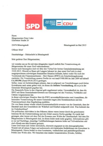 Offener Brief CDU