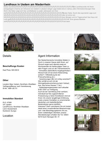 Landhaus in Uedem am Niederrhein - Exklusive Immobilien ...