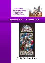 Dezember bis Februar 2008 - Evangelische Kirchengemeinde ...