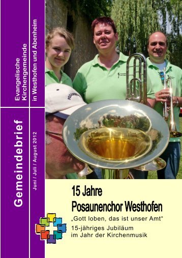 Juni bis August - Evangelische Kirchengemeinde Westhofen und ...