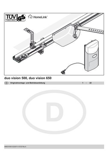 Bedienungsanleitung Antrieb Duo Vision - AKM Tore