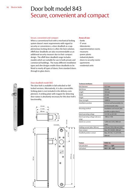 Electric bolts Technical information - Assa Abloy