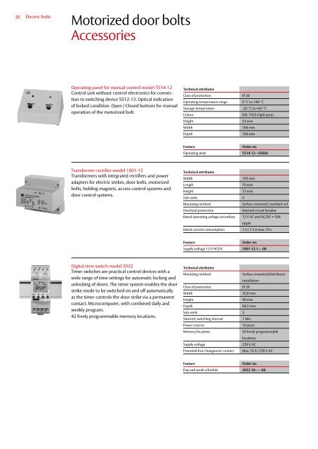 Electric bolts Technical information - Assa Abloy