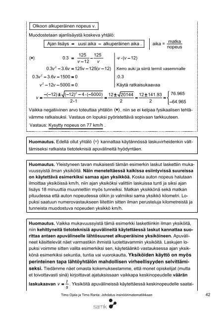 Johdatus insinÃ¶Ã¶rimatematiikkaan - SAMK