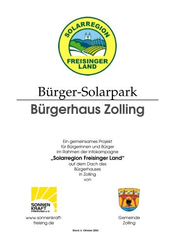 BÃ¼rger-Solarpark BÃ¼rgerhaus Zolling - Easy Energiedienste GmbH