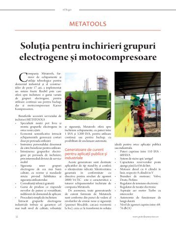 Metatools - soluția pentru închirieri grupuri electrogene și motocompresoare