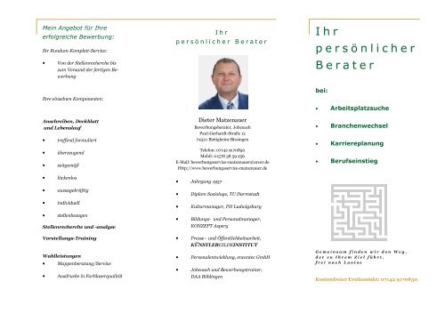 Bewerbungsservice Flyer Zum Download Bewerbungsservice